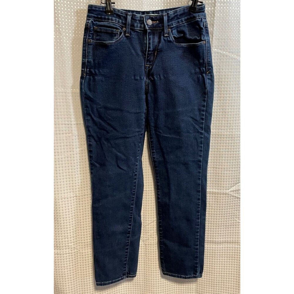 Levi's jeans womens 8 petite mid rise skinny 26 x 27 stretch blue